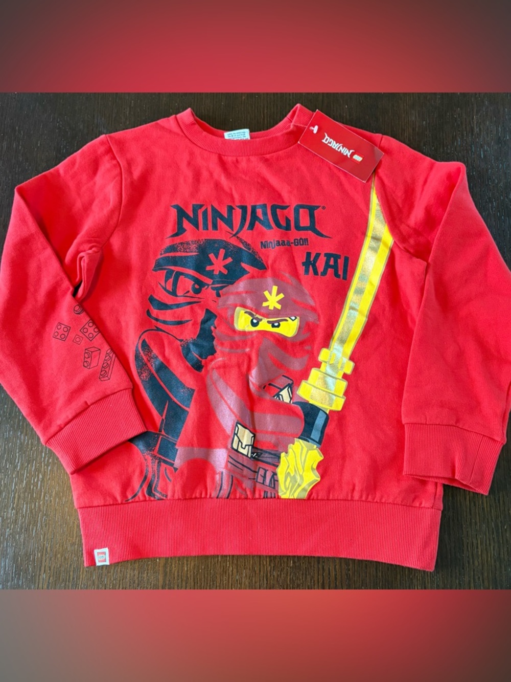 NWT Lego Ninjago Kai Crewneck Sweatshirt with Yellow Sword Graphic Size 9 years
